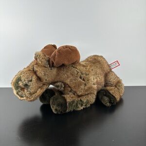 Douglas Cuddle Toys Rare Large Brown Moose 14” Plush Stuffed Animal